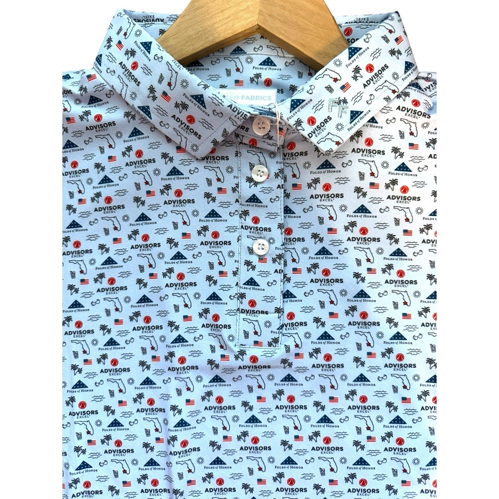 RARE Fore‎ Fathers  America Folds Of Honor Polo Golf Shirt Womens Large Golf NWT